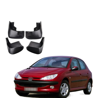 4Pcsエヴァ車のフェンダーの泥の折り返しは泥がプジョー・206 1998-2012年のための監視泥の折り返しをはねかける後部Mudflapsに向かう